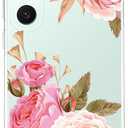 Floral Clear Case for Samsung Galaxy S24 FE for Women Girls,Pretty Phone Cover for Galaxy S24 FE,Flower Design Cute Pattern Slim Soft Drop Proof Protective TPU Bumper Case,FL-K