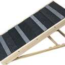 Generic Wooden Pet Ramp,Dog Pet Access Steps Stairs Foldable Pet Cat and Dog Climbing Laddersolid Wood Dog Stairs, 4 Height AdjustmentSuitable for Various Large, Medium, and Small Dogs