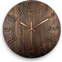 Wall Clock, Silent Clock, Wall Clocks Battery Operated 12 inch Modern Wall Clock, Suitable for Offices, Living Rooms, Kitchens, Homes, Schools (Brown)