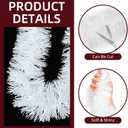 100 Feet White Tinsel Garland Christmas Foil Tinsel Garland Decoration Metallic Banner Wall Hanging Tinsel Streamers for Christmas Tree Birthday Party Decorations (3.54" x 100', White)