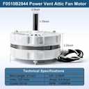 F0510B2944 F0510B2497 Power Vent Attic Fan Motor & 58033 Adjustable Thermostat Control Kit Replacement for Lomanco Lomancool 2000, 1800 Series