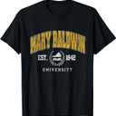 Retro Vintage Mary Baldwin Athletic Sports Tee Men Women T-Shirt For Ladies S