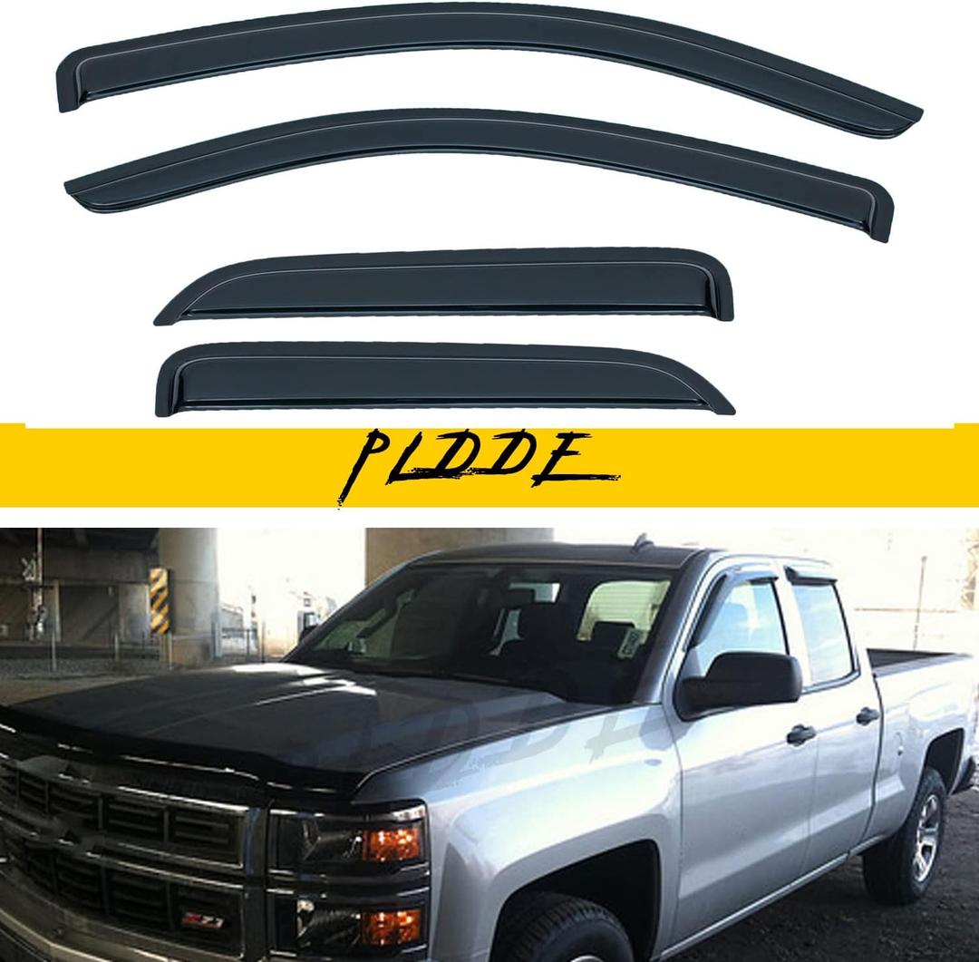 Rain Guards Compatible with 2014-2018 Chevy GMC Double/Ext Cab
