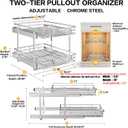 2-Tier Kitchen Cabinet Pull Out Shelf and Drawer Organizer Slide Out Pantry Storaqe Basket in Multiple Sizes (18" W x 21" D)