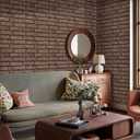 Commomy 3D Faux Brick Wall Panels Peel and Stick - 10 pcs 11.8x 11.8Small Size PVC Brick Backsplash Wall Tiles Brown Brick Wallpaper for Kitchen,Bedroom,Bathroom,Living Room,Fireplace,RV