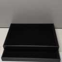 2Pcs Black Velvet Stackable Jewelry Tray Showcase Display Earring Necklace Bracelet Rings Organizer