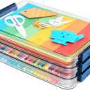 Clear Portable Slim Project Case 9 X 13 Plastic Storage File Box For Letter A4 Paper Photo Documents Scrapbook, 3 Count (Small-Blue)