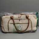 CLOKARS Weekender Bags for Women, Travel Tote Duffle Bag Carry On Overnight Bag with Cosmetics Bag and Crossbody Purse for Gym Hospital, Gifts for Women, Beige Brown