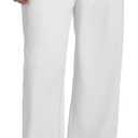 Susclude Mens Casual Dress Pants Old Money Pleated Baggy Wide Leg Vintage Relaxed Fit Slacks Work Office Trousers (30, White)