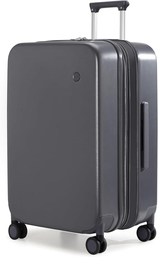 mixi 26 Inch Large Expandable Checked Luggage Suitcase with Spinner Wheels, Hardside Rolling Travel Suitcase PC with TSA Lock, Rock Gray, 26 Inch EXT