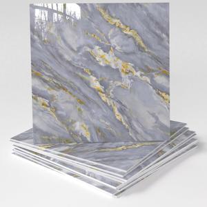 10-Pack Peel and Stick Bleu Or Marble Tiles (11.8" x 11.8")  9.8 Sq. Ft. Waterproof PVC Shower & Backsplash Tiles for Bathroom, Kitchen, and Living Room  Self-Adhesive, Easy Installation