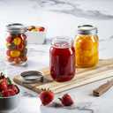 [6 Pack] 16 oz. Regular-Mouth Glass Mason Jars with Metal Airtight Lids and Bands for 1 Pint Canning, Preserving, & Meal Prep
