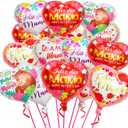 Happy Mother's Day Balloons 20Pcs 18inch Aluminum Foil Balloons Feliz Dia Mama Heart Balloons for Mother's Day Birthday Party Decorations