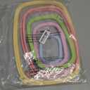 QLOUNI 5 Pack ABS Rectangular Embroidery Hoops Set, Cross Stitch Hoops 5 Inch 6 Inch 10 Inch 12 Inch 15 Inch Plastic Candy Color Embroidery Hoop for DIY Embroidery Craft