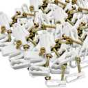 STEREN Grip-Clip Dual / Double Coaxial Cable Mounting Fastener Clips, 100ct White