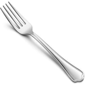 Salad Forks Set of 12, E-far 6.7 Inch Stainless Steel Dessert Forks for Home, Kitchen or Restaurant, Non-toxic & Mirror Polished, Scalloped Edge & Dishwasher Safe