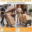 3-in-1 Folding Heavy Duty Hand Truck Dolly Cart Trolley with Wheels(Orange)