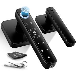 Pulido 4-in-1 Smart Fingerprint Door Knob Lock, No App Required, Door Locks for Bedrooms & Offices, Finger Print Door Knobs with Code & Keypad, Biometric Thumbprint Door Knob