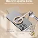 TONEOF 68" Magnetic Selfie Stick Tripod with Aluminum Strong Magnetic Holder for Magsafe, 360 Rotatable Travel Phone Tripod Stand with Metal Ring & Rechargeable Remote for iPhone/Android(Beige Gray)
