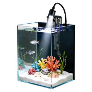 Betta Fish Tank kit, Small Nano Glass Fish Tank Start Kit with Filter, LED Light for Shrimp, Small Fish, Betta (1.5 Gallon)