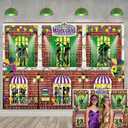 Mardi Gras Banner Backdrop 6x4FT Carnival Mask Masquerade Photography Background Castle Dress-Up Dance Party Decorations Supplies Photo Props