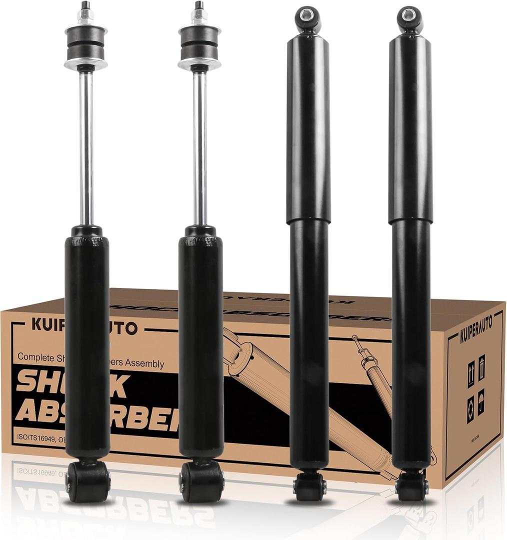 KUIPERAUTO 344049 344379 Front+Rear Suspension Struts Shocks Complete Assembly Shock Absorbers Compatible with 1997-2004 Dodge Dakota Compatible with 1998-2003 Dodge Durango (Set of 4)
