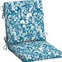 Arden Outdoor Midback Chair Cushion, 18 x 16.5, Rain-Proof, Fade Resistant Aqua Blue Fusion Floral | Dining Chair Cushion, Rain-Proof Seat Pad, Fade-Resistant, Mold and Mildew Resistant
