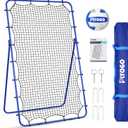 PLYOGO Volleyball Rebounder Net, 4×7FT Bounce Back Practice Net with 5 Adjustable Angles, Indoor Outdoor Easy-Set Up Training Equipment for Improving Spiking Skills, Carrying Bag & PU Volleyball
