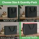 MOXARYSU Extra Large Black Gift Bags: 16x6x12 Inch 48pcs Black Paper Bags With Handles Bulk For Party Shopping Birthday Wedding (XL,48)