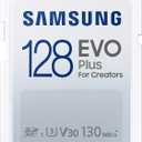 SAMSUNG EVO Plus Full Size 128 GB SDXC Card 130MB/s Full HD & 4K UHD, UHS-I, U3, V30 (MB-SC128K/AM)
