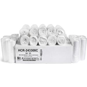 Aluf Plastics High Density Trash Bags, 16 Gallon, 1000 Count, 8 Micron (eq), 24" x 33", Clear, for Bathroom, Office, Industrial, Commercial, Janitorial, Municipal, Recycling