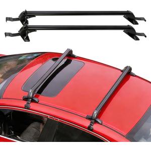 KOCASO 43" Universal Roof Rack Crossbars, Aluminum with Anti-Theft Lock. Adjustable for Cars Without Side Rails. Fits Bike, Kayak, Luggage. 165LBS Capacity, Black