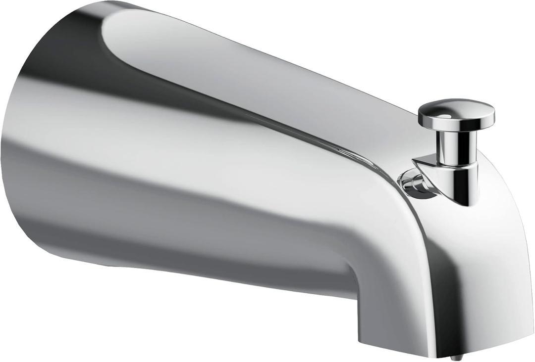 Design House 522912 Slip-On Pull-Up Wall Mount Tub Diverter Spout, Polished Chrome