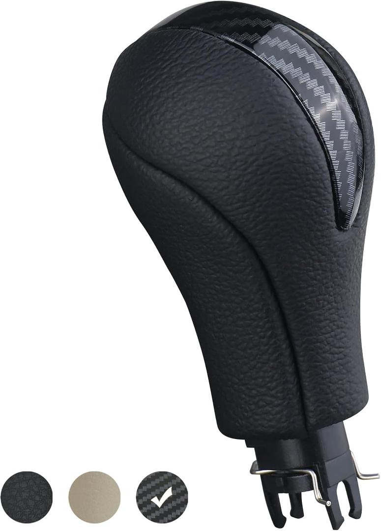APPERFiT Gear Shift Knob for Automatic Transmission Gear Shifter 34910-JK03A 34910-1LA6C Compatible with Infiniti EX35 FX35 FX50 G25 G35 G37 Q60 QX50 QX56 QX70 Black & Carbon Fiber