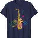 Set Of 3 ax Player Gift Idea Saxophonist Music Notes Saxophone T-Shirt Small
