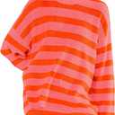 Panadila Womens Striped Sweater Set Oversized Lounge Sets Matching Pajamas Long Sleeve Sweater Top and Shorts (M)