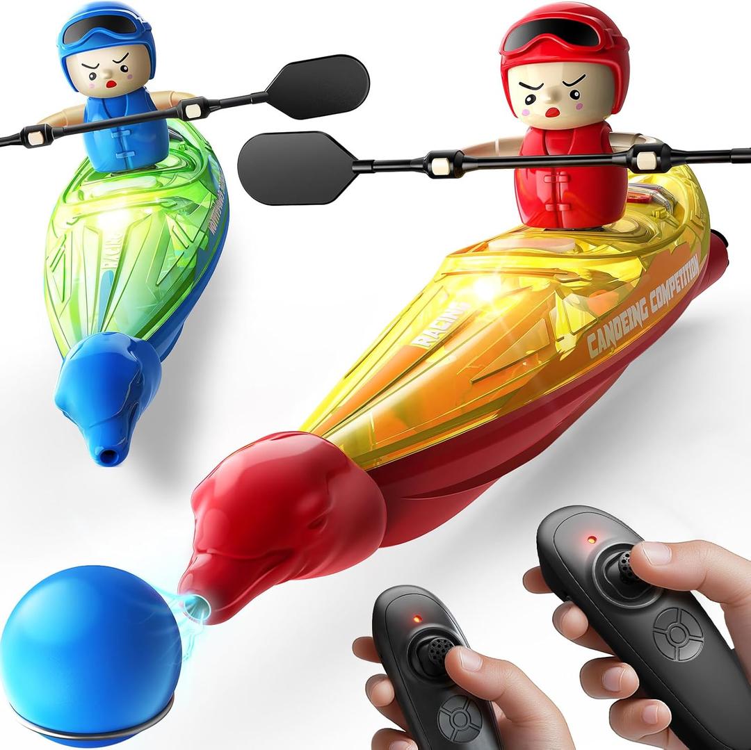 SYMA RC Boats 2 Pack for Kids 8-12, Remote Control Kayaks with 3 Magnetic Balls, 40 Mins Playtime (1 Battery), LED Lights, Perfect Water Toys for Pool, Water Table and Bathtub