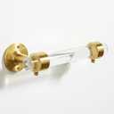 Brushed Brass Toilet Paper Holder, Durable, Lucite Toilet Paper Fixture, Rustproof Wall Mount Bathroom Kitchen & Washroom, 7"x3"x2" Inches