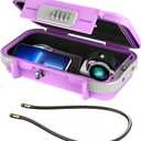 ORIA Portable Security Case, 4 Digit Combination Key Lock Box Security Case, Portable Safe Box Storage Smartphones, Passports, Credit Cards for Beach, Travel, Pink Purple