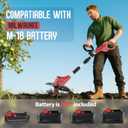 Cordless Tiller Cultivator Compatible with Milwaukee 18V Battery (Tool Only), 310RPM Electric Rototiller Garden Tools with 40 Steel Tines, 9.1In Tilling Width & 6.3In Depth, Folding Design