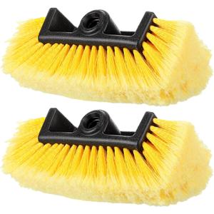 Tanlade 2 Pcs Car Wash Brush Head with Soft Detailing Bristle Flow Thru Car Cleaning Brush Exterior Car Wash Equipment for Auto Truck RV Boat Camper Washing (Yellow, 10 Inch)