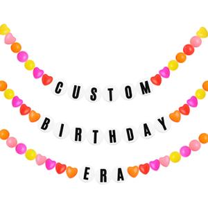 103 Pcs DIY Jumbo Friendship Bracelet Birthday Banner Kit Famous Singer Customizable Party Giant Garland Decoration for Birthday Wedding Easter Party Supplies