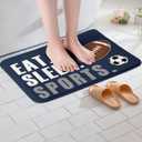 Feelyou Football Bathroom Rugs Kids Basketball Basketball Ball Games Bath Mats for Boys Girls Sports Theme Bath Rugs for Bathroom Breathable Doormats Floor Mat Decor 16"x24"