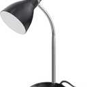 LEPOWER Metal Desk Lamp, Adjustable Goose Neck Table Lamp, Eye-Caring Study Desk Lamps for Bedroom, Study Room and Office (Black)