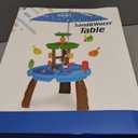 Water Table for Toddlers with Water Pump and Fishing Game Set 3-Tier Kids Sand Water Table with Umbrella Sensory Outdoor Toys for Kids Ages 4-8 Outside Toys Backyard for Kids Toddlers Age 3-10