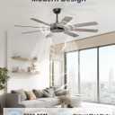 60'' Ceiling Fans No Lights - Modern Black Ceiling Fan Remote/APP Control, Quiet DC Motor Ceiling Fan for Garage Covered Outdoor Patios, Black, 60 Inch, No Light 