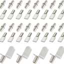 60 Pieces Shelf Bracket Pegs Stainless Steel Shelf Pins Support, Nickel Plated Shelf Pins, 3 Styles