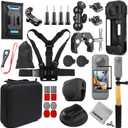 Gurmoir Accessories Kit for Insta360 X5 Camera, Bike Mount/Backpack Mount/Protective Cover Base/Tempered Glass Film for Insta360 X5 Camera Outdoor Sports Travel