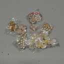 Hicarer 44 Pieces Pearl Rhinestone Buttons Rhinestone Faux Pearl Embellishments Brooch Alloy Floral Pendants for Jewelry Making Party Wedding Bridal Bouquet DIY Home Decoration(Gold)