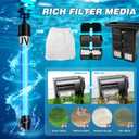 Large Hang on Back Aquarium Filter 344GPH for 40-150 Gallon Fish Tank, U-V Light Big Canister w/ Filters High Flow 5-Stage Green Killing Deodorization Machine Keep Fresh& Saltwater Water Crystal Clear